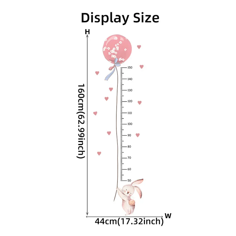 Balloon Rabbit/Rainbow Height Measurement Wall Stickers for Kids Room Height Ruller Grow Up Chart Wall Decals Room Decoration