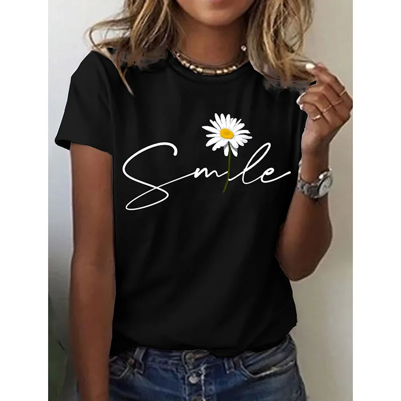 2023 Summer New Retro Women\'s T-shirt Red Heart Fashion 3D Printing Short-sleeved Casual Street Sports O Collar Ladies Shirt