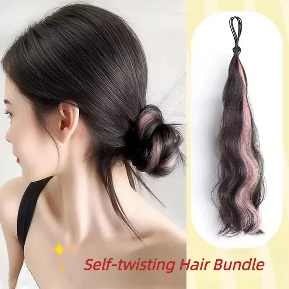 Anxin Colorful Highlights High temperture Fiber Ponytail Synthetic Hair Extensions