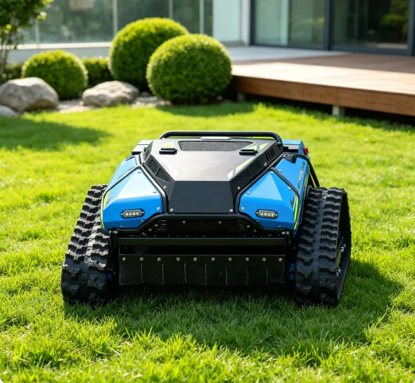 SAAO Heavy Duty Remote Control Crawler Lawn Mower Grass Cutting Machine for Tall Grass Weeds Farms and Rough Terrain