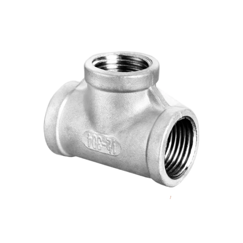 304 Stainless Steel Male Female Thread Tee Connector BSPT Pipe Connector Fitting 1/4\