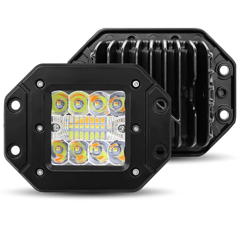 5 zoll LED Strahler Automobil Lampe Spot Flut Strahl Dual Farben Arbeit Licht Bar Für Auto Volvo 4runner Jeep Wrangler scheinwerfer 12 V