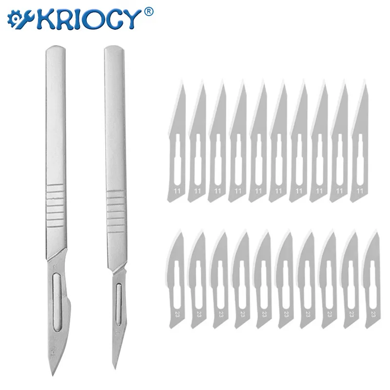 Lâminas de bisturi cirúrgico de aço carbono + cabo bisturi diy ferramenta de corte pcb reparação faca cirúrgica animal dropshiping