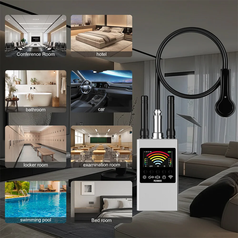 Detector de cámara antiespía profesional DR6800, escáner de insectos, protección de seguridad, cámara de señal RF, dispositivos ocultos, localizador de rastreador GPS para coche