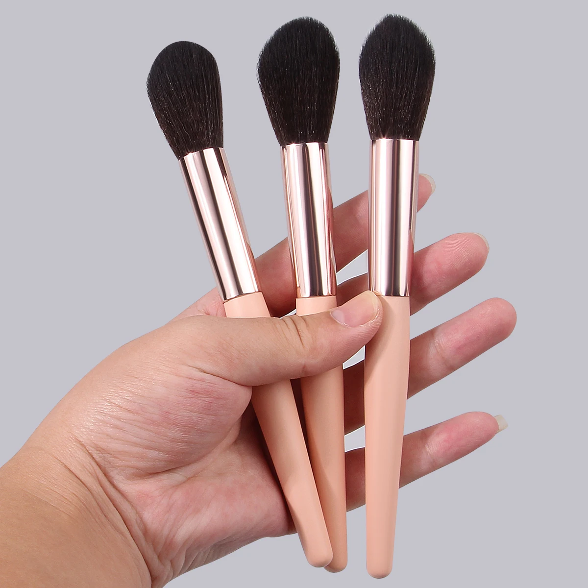 3pcs soft blush brush, loose brush, setting brush, contouring brush, multi-purpose facial makeup brush, beauty and slimming tool