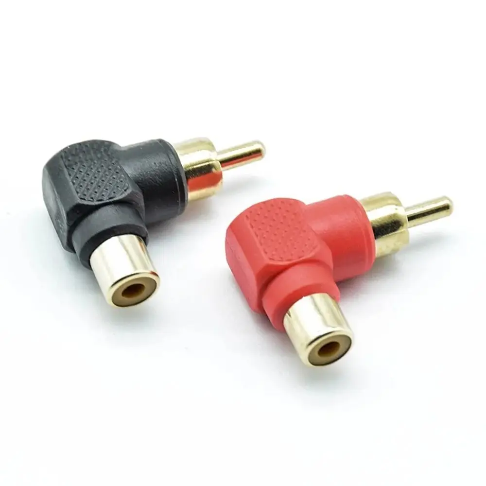 90 Degree RCA Right Angle Connector Male To Female Plug Adapter L-shaped Elbow Audio Plug Adapter Lotus RCA Plug Connector