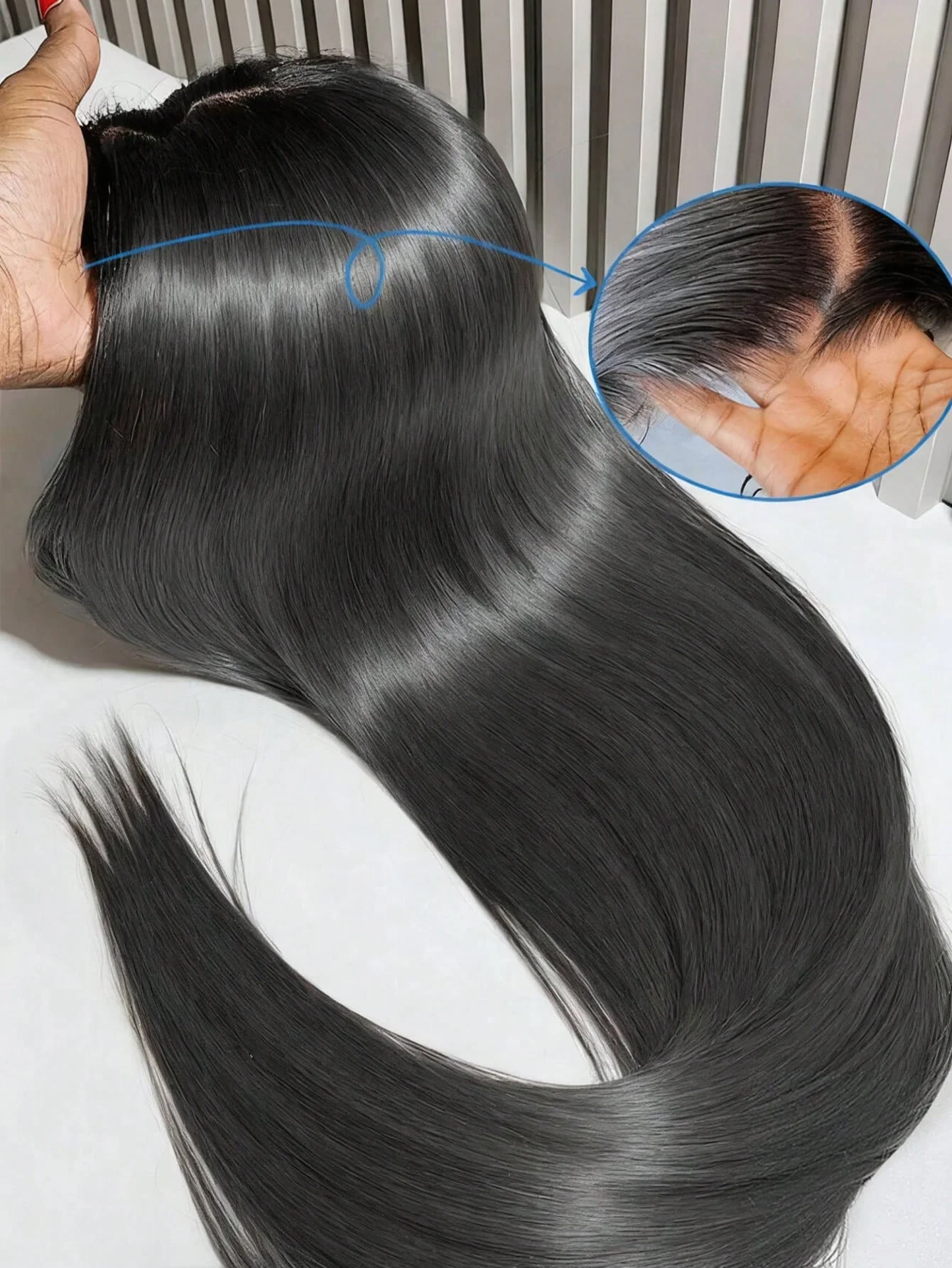 

Virgin Straight Human Hair Lace Front Wigs 38 40 Inch 13x4 HD Transparent Lace 250 Density Pre Plucked Natural Color Straight Wigs For Black Women