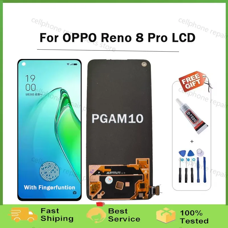 

6,7 "Amoled для Oppo Reno8 Pro ЖК-дисплей с дигитайзером сенсорного экрана в сборе, замена для Oppo Reno8 Pro CPH2357 ЖК-дисплей