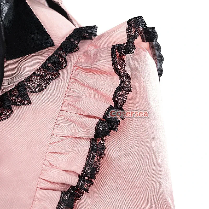 أزياء Cosersea Ai Hoshino التأثيرية أنيمي Oshi No Ko Ai Hoshino فستان لوليتا الوردي للنساء مجموعة كاملة من أزياء الهالوين للعب الأدوار