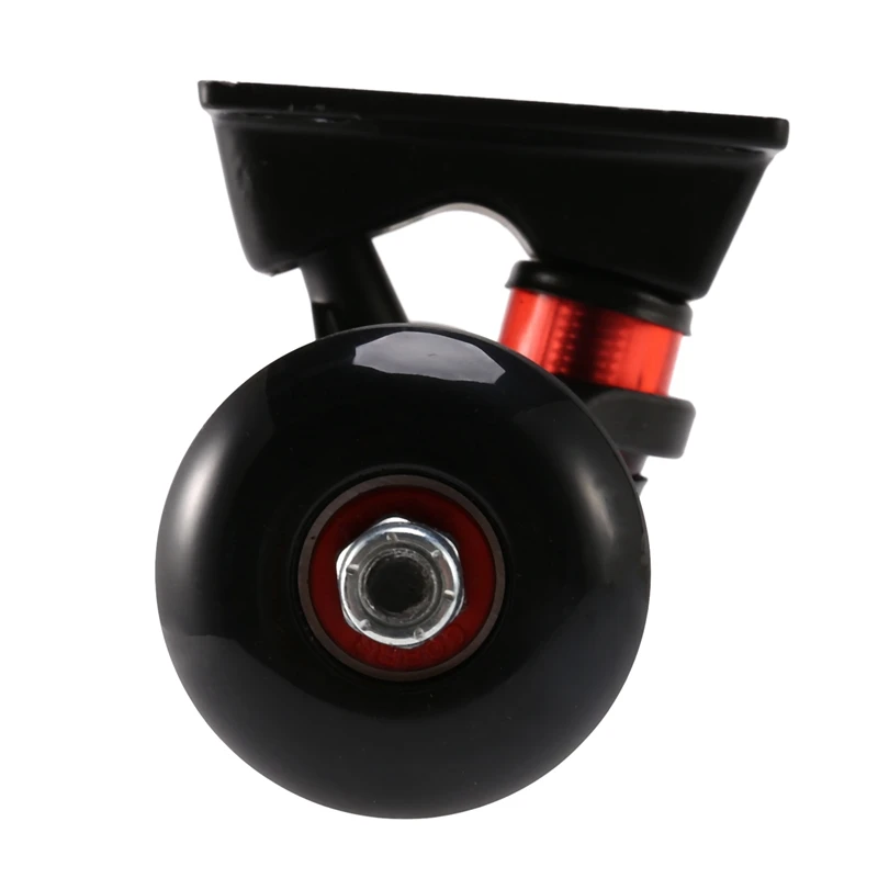 2 Sets Skate Board Wheels Aluminum Alloy Skateboard Trucks Rubber Four-Wheel Longboard Parts Mini Cruiser