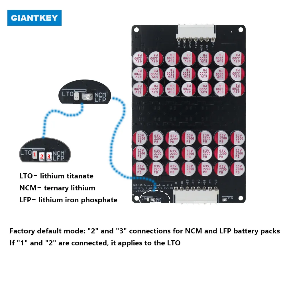 GIANTKEY Wyważarka kondensatorów bms 30A 40A 50A 60A 80A 90A 100A 120A 150A 180A200A 250A 300A 12V 24V 36V 48V 72V Li-ion/LiFePo4/LTO