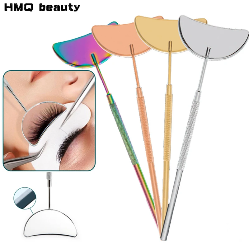 Crescent Eyelash Mirror Magnifying Makeup Mirror Multifunction Beauty Long Handle Checking Lash Extension Supplies Cosmetic Tool
