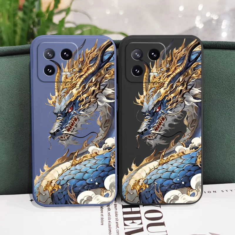 Flying Dragon Phone Case For Xiaomi Mi 14 14T 13 13T 12 12X 12T 12S 11 11T 10 10T 9 9T Pro Lite Liquid Silicone Cover