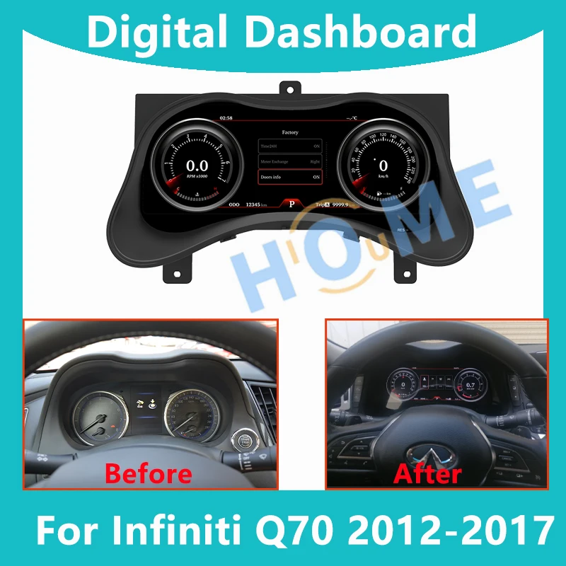 

Digital Dashboard Panel Virtual Instrument Cluster CockPit LCD Screen Speedometer For Infiniti Q70 2012-2017