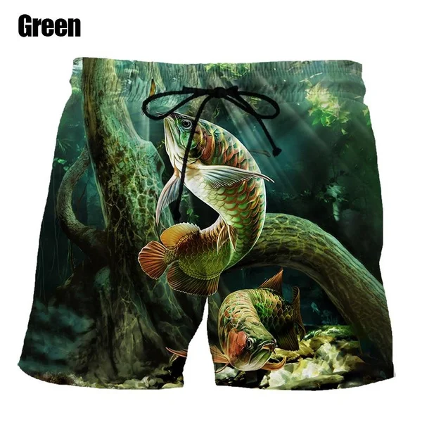 Strand Herren Shorts Mode lässig lustige Fisch drucken 3D-Shorts Sport lose Shorts