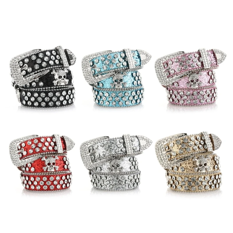 

Buckle Belt for Dress Head Skull Decor Waist Belt Formal Belt Dropship