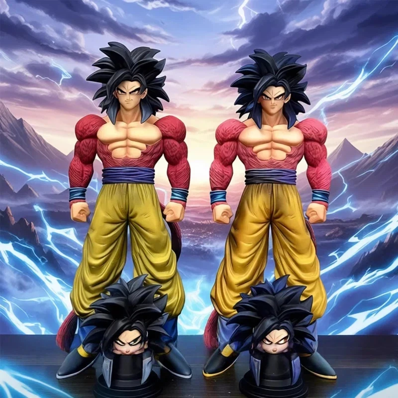 

Bandai Super Saiyan 4 Goku Action Figure Swappable Head Collectible Model Desktop Decor Birthday Christmas Gift For Boys Men