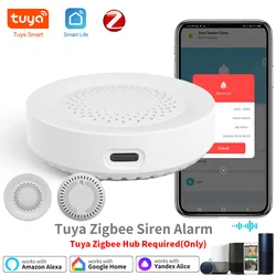 Tuya Smart Siren Alarm For Home Security With 100dB Speaker Require Tuya Zigbee Hub Works With Google Home Yandex Alice Alexa