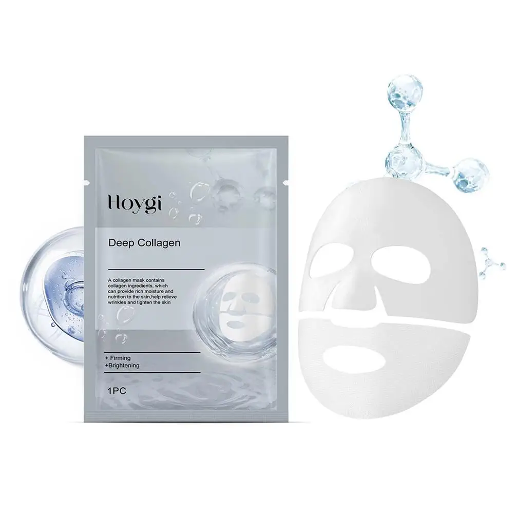 1Pcs Collagen Face Mask Moisturizing Firming Hydrating Sheet Acid Face Skin Facial Hyaluronic Care Brightening A3E2