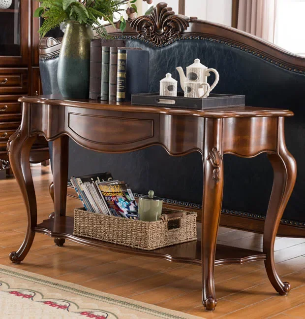 Mueble de porche de madera maciza X-S, mesa de entrada para el vestíbulo, mesa de pared para la sala de estar
