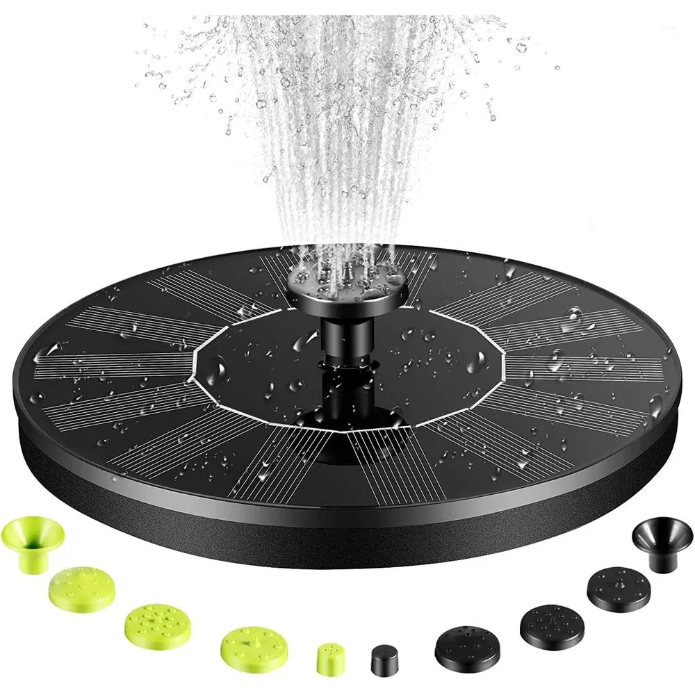 1.4W Submersible Fountain Pump with 2 Sets of 10 Easy-Install Nozzles for Bird Bath, Pond, Pool, Aquarium, and Garden