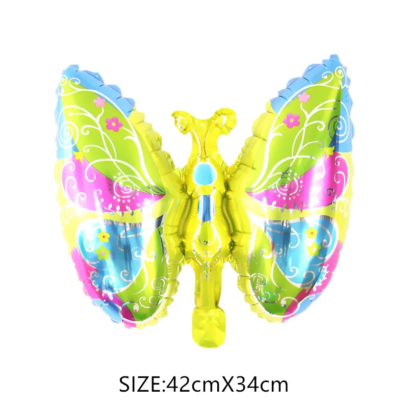 Flying Fairy Color Wings Girl Dress Up Happy Birthday Gift Cartoon Butterfly Foil Balloon