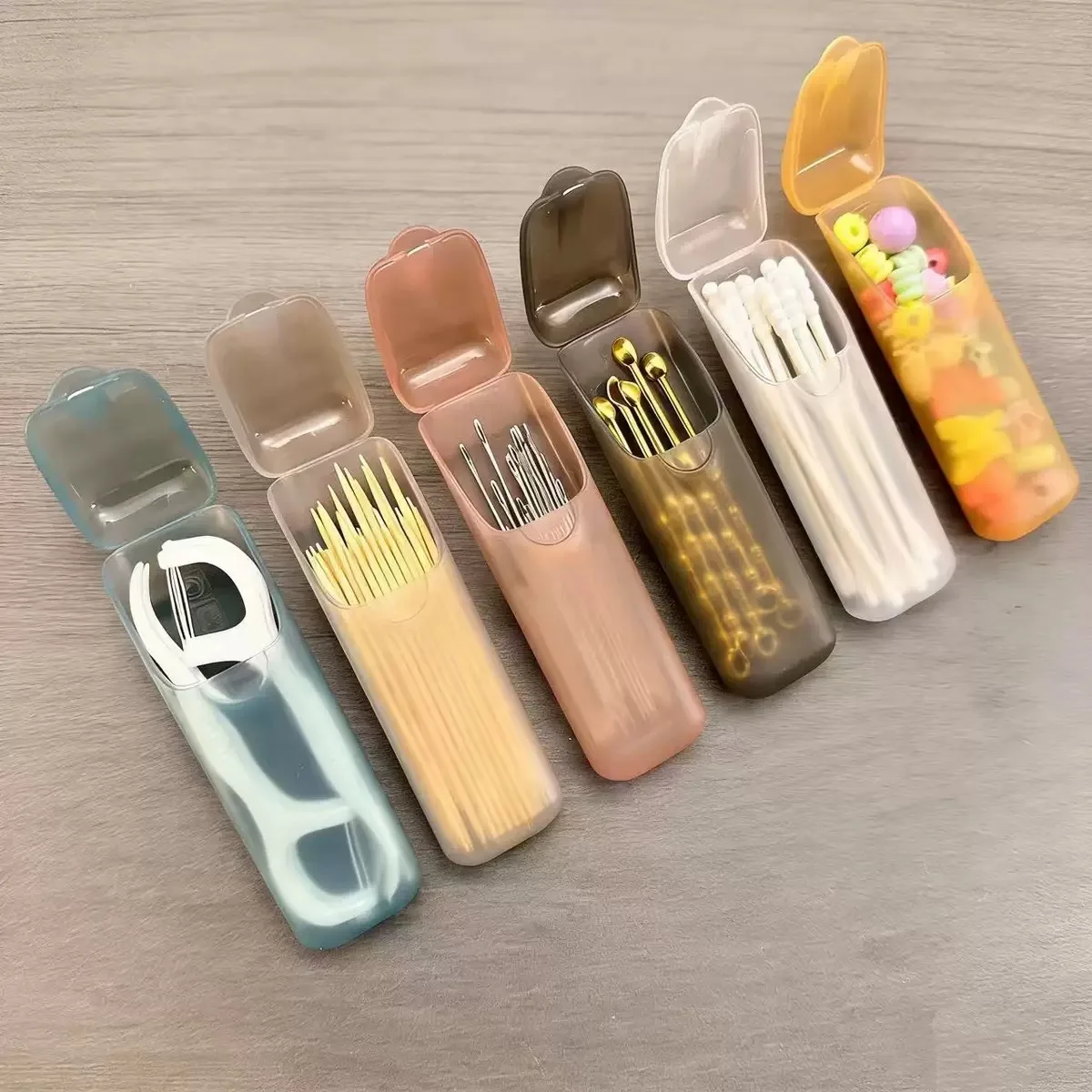 4/1Pcs Mini Portable Storage Boxes Small Parts Organizer Travel Toothpick Dental Floss Pill and Jewelry Storage Compartments