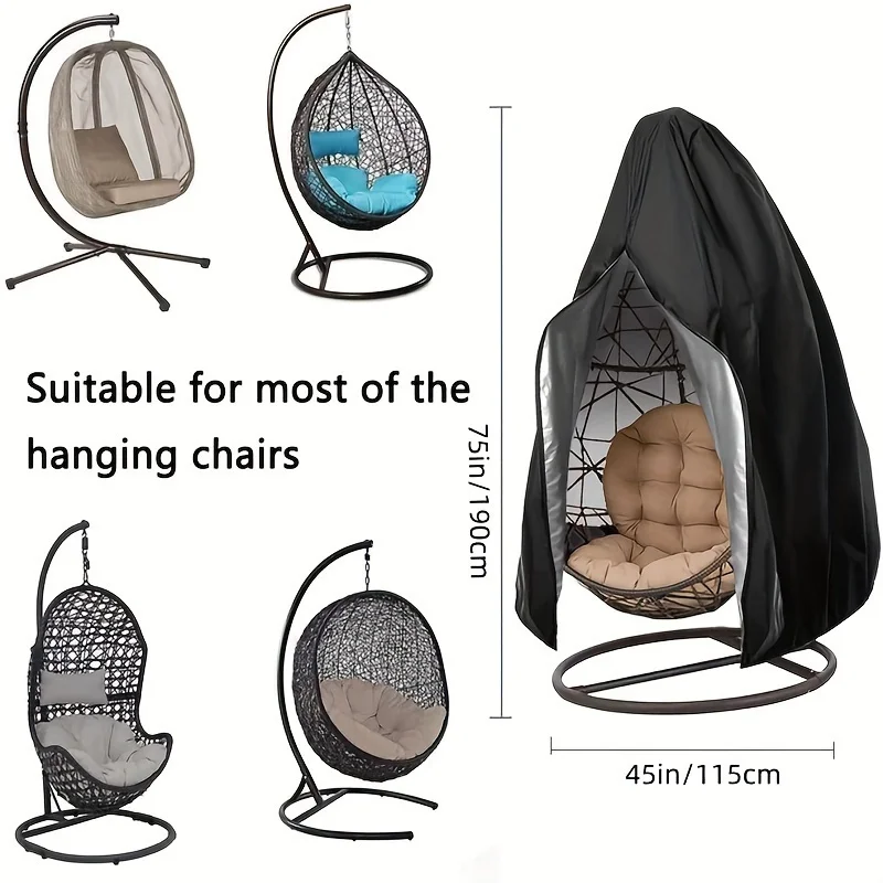 Waterproof Anti-UV Heavy Duty Patio Hanging Egg Chair Cover Single/Double Seat Cocoon Swing Chair Protector Garden Dust Cover