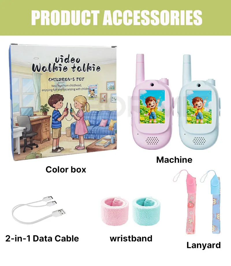 Video Walkie Talkie per giocattoli per bambini - Walkie Talkie da 2 pezzi con fotocamera Radio bidirezionale a lungo raggio Regalo di compleanno di Natale per ragazzo ragazza