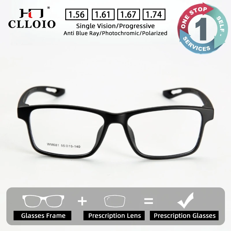 CLLOIO Lightweight Multifunctional Myopia Prescription Glasses For Basketball Outdoor Sports Men Progressive Reading Eyewear