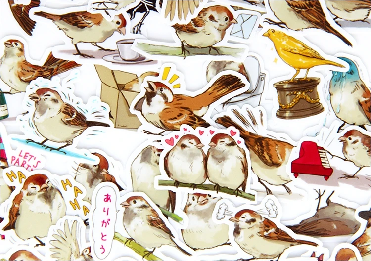 40PCS Birdie  Stickers Crafts And Scrapbooking stickers kids toys book Decorative sticker DIY Stationery