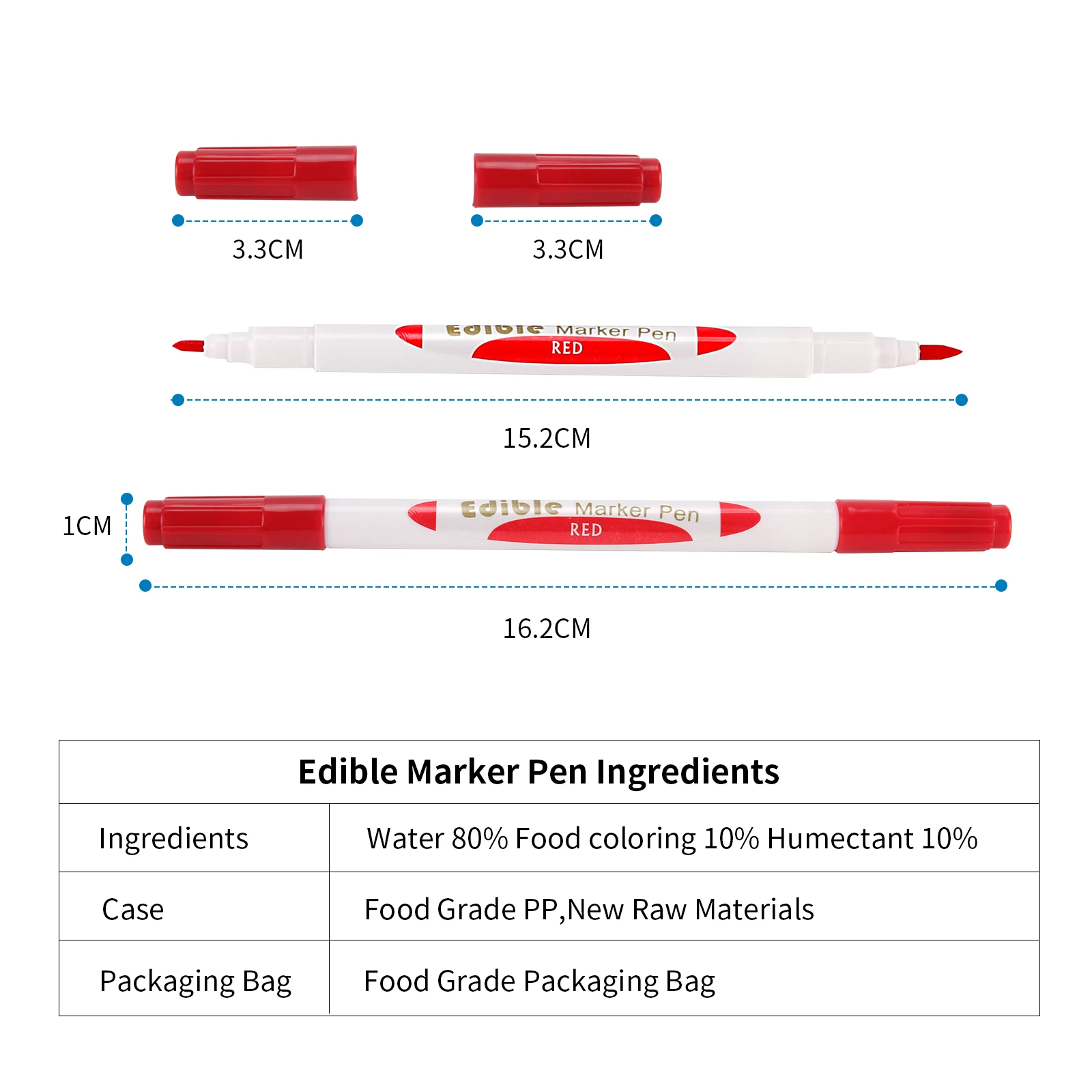 

10 colors Multicolour Double Sided Food Grade Gourmet Writers Marker Pen Children's DIY Toys Gourmet Writers Drawing Tools