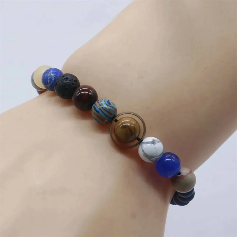 Hot Selling Cosmic Solar System Bracelet Eight Planets Couple Friend Sky Bracelet Jewelry Handmade Accessories Gift