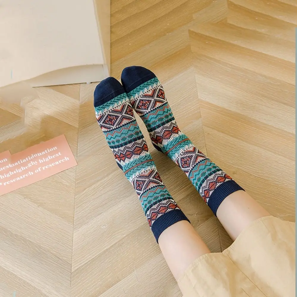 Autumn and Winter Cotton Hosiery National Style Casual Socks Long Socks Women Socks Cotton Socks Men's Socks Mid Tube Socks