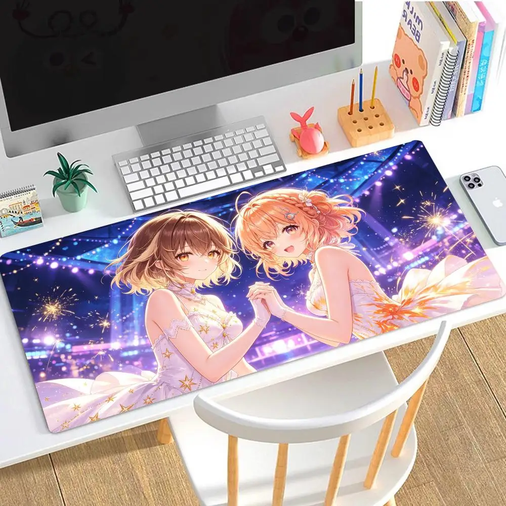 Colorful stage anime girl table mat delicate cyber art universal mousepad for desktop laptop