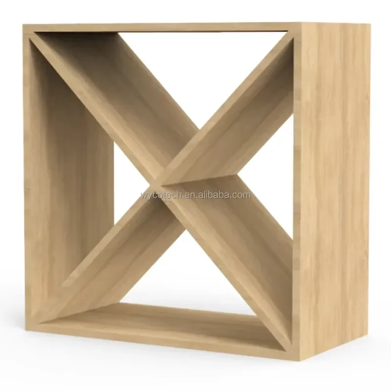 Custom Beech Oak Freestanding Wine Rack for Home Hotel Restaurant Bottle Storage Room Display Stand Organizer Furniture
