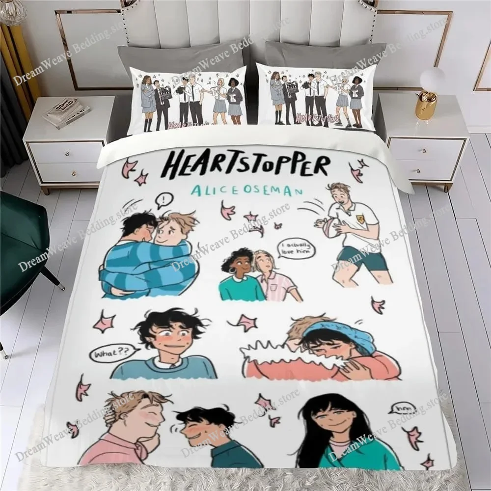 TV Heartstopper Luxury Bedding Set Japan Anime Cartoon Duvet Cover Set Comforter Bedspread Twin Single Size Printed Home Textile