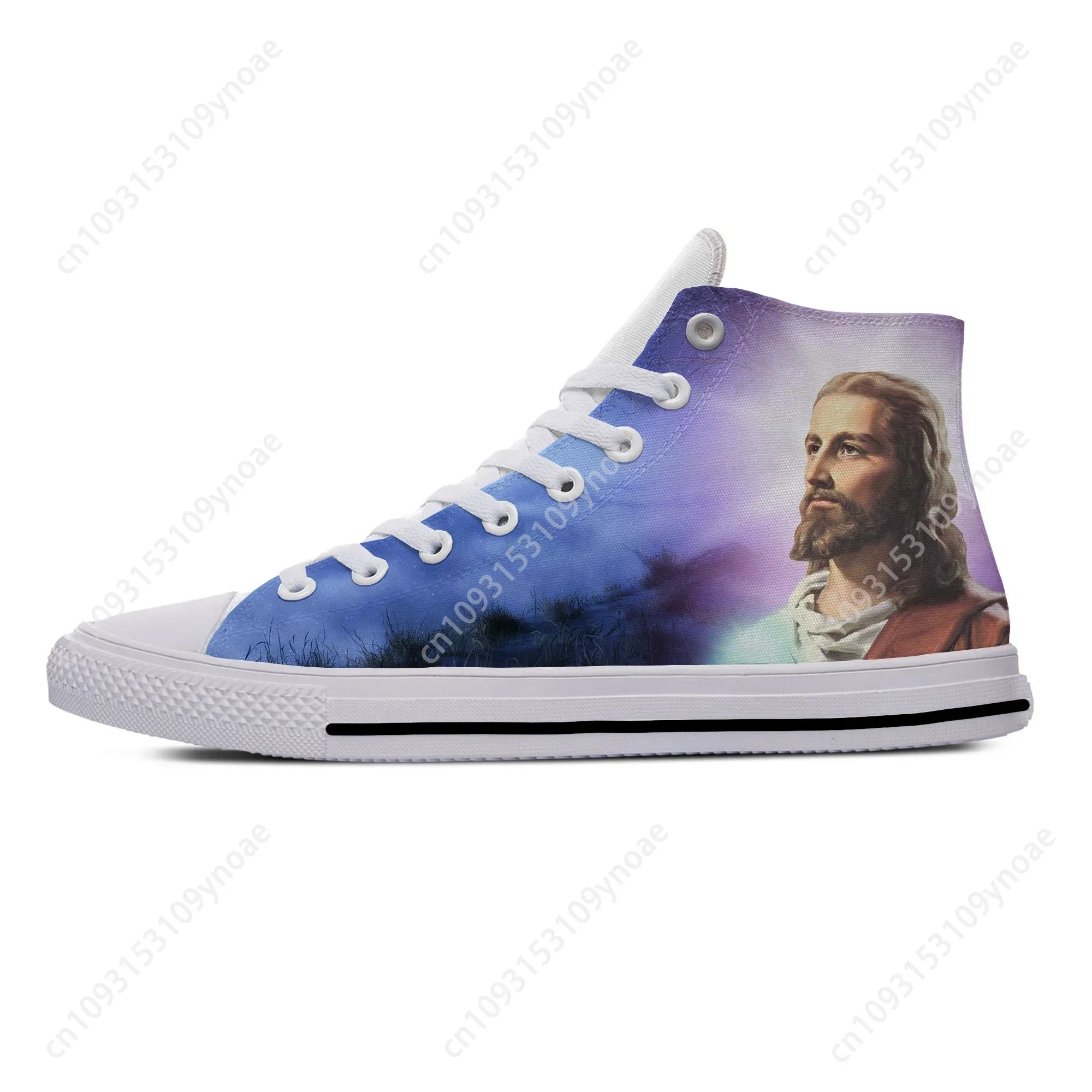 

Hot Classic Jesus Holy Light Anime Funny Popular Aesthetic Casual Cloth Shoes Men women Sneakers High Top Latest Board Shoes