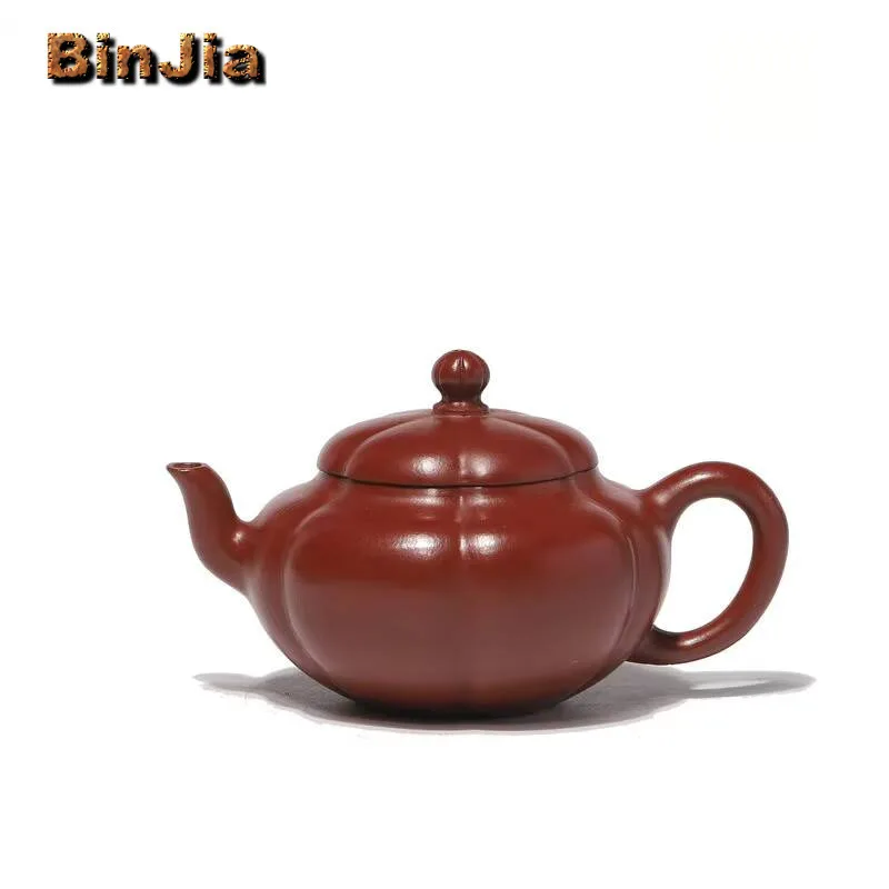 

130Ml Aesthetic Yixing Purple Clay Teapots Handmade Malus Spectabilis Pot Raw Ore Zhu Mud Kettle Zisha Tea Set Drinkware Craft