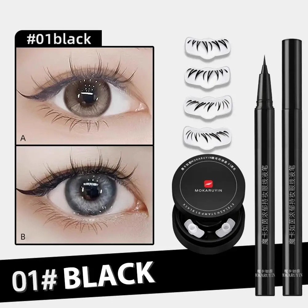 Nouveau tampon pour cils inférieurs, Eyeliner, imperméable, résistant à la sueur, couleur, apprentissage pour débutants, facile, perte combinée 2 en 1, sans B9B4