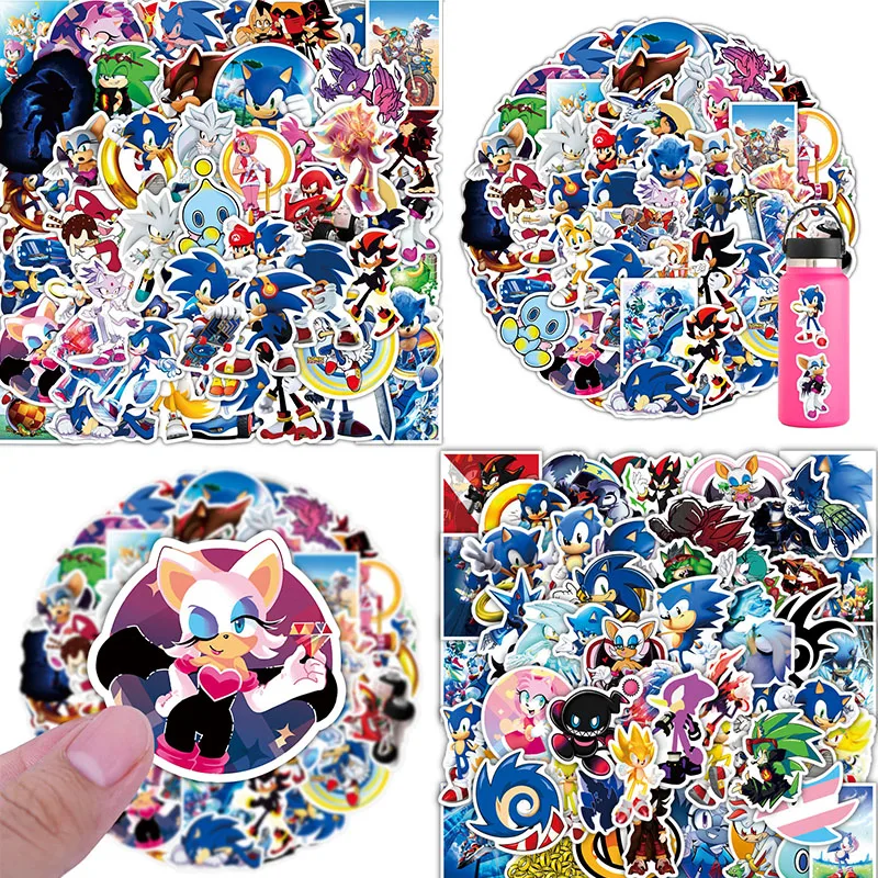 50PCS Sonic The Hedgehog DIY Stickers Phone Trunk Refrigerator Waterproof Anime Stickers Anime Figure Image Toys Sticker Gift