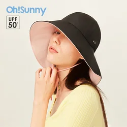 OhSunny Protezione solare Cappelli a secchiello Cappello da sole a tesa larga Professionale UPF1000 + Donna Estate Nuova moda Anti-UV Berretto da spiaggia