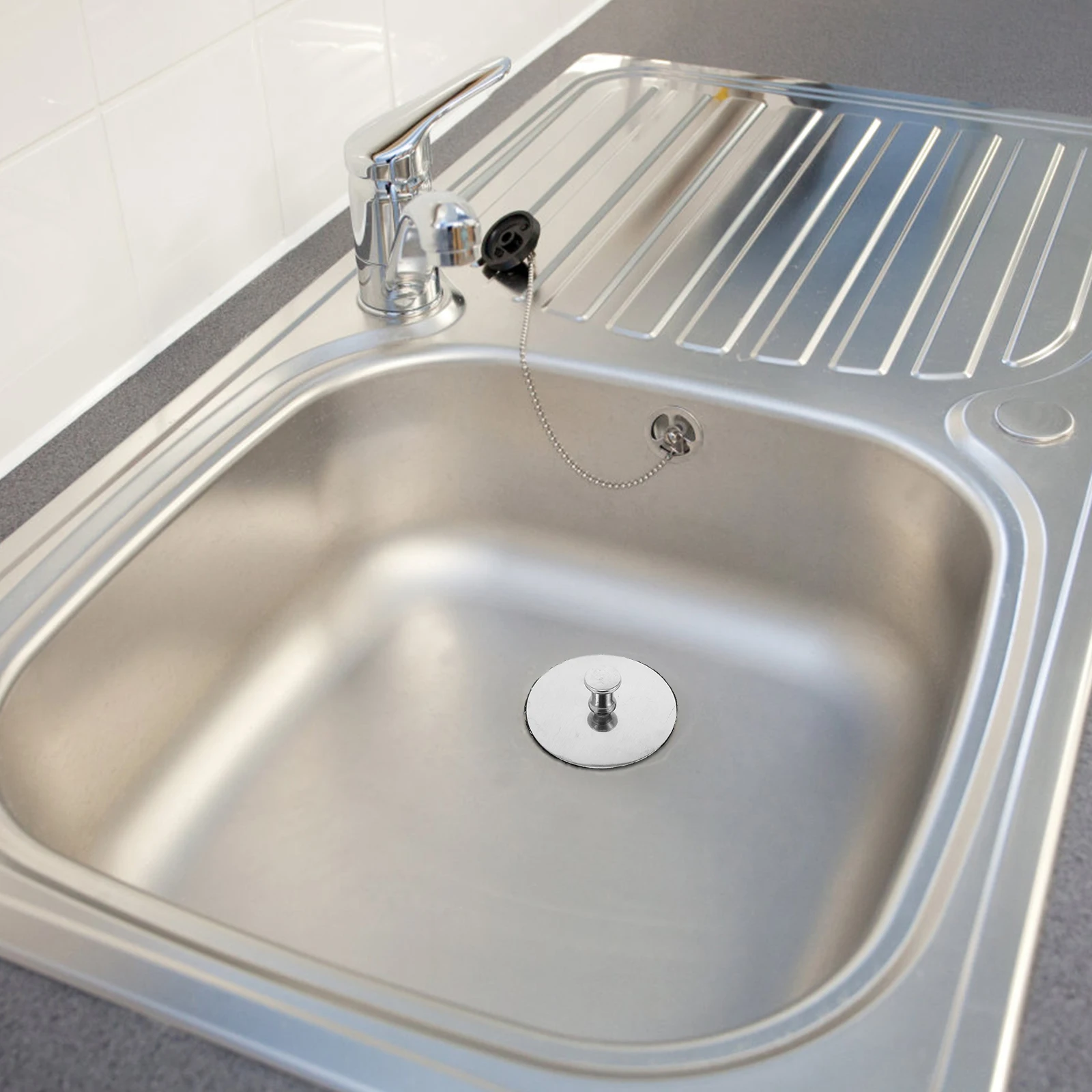 

Versatile Stainless Steel Kitchen Sink Stopper Bathtub Drain Plug Durable Design Easy Installation Flat Sink Stopper