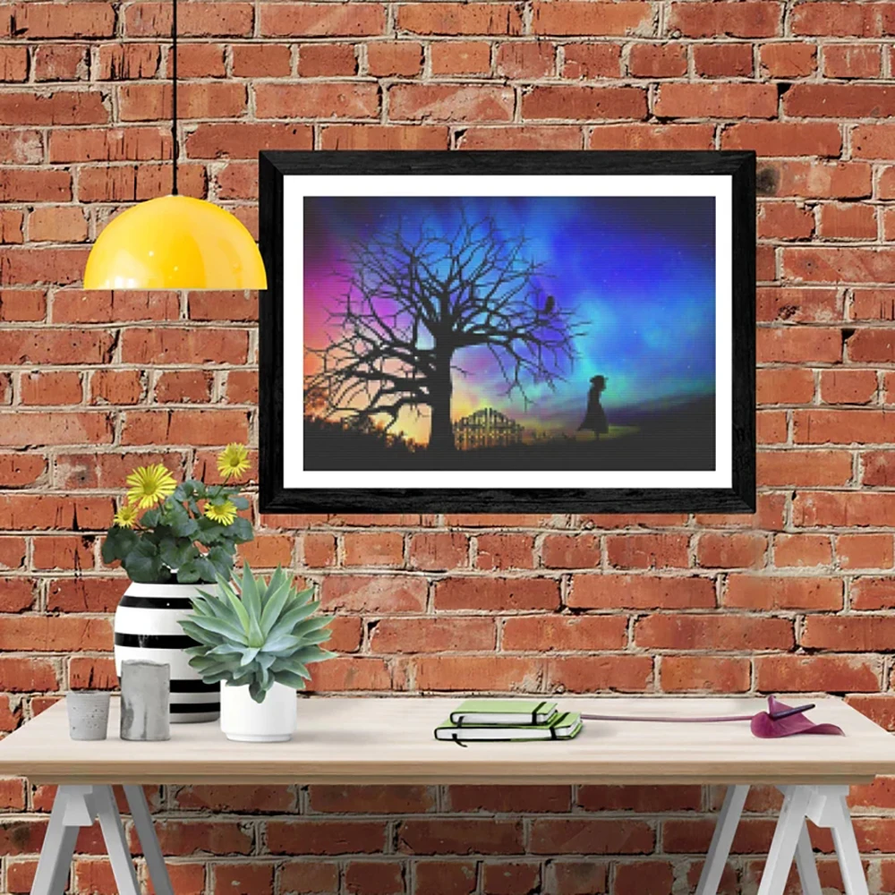 LZAIQIZG 5D DIY Diamond Painting Fantasy Planet Tree Diamond Embroidery Landscape Cross Stitch Handicraft Decoration For Home