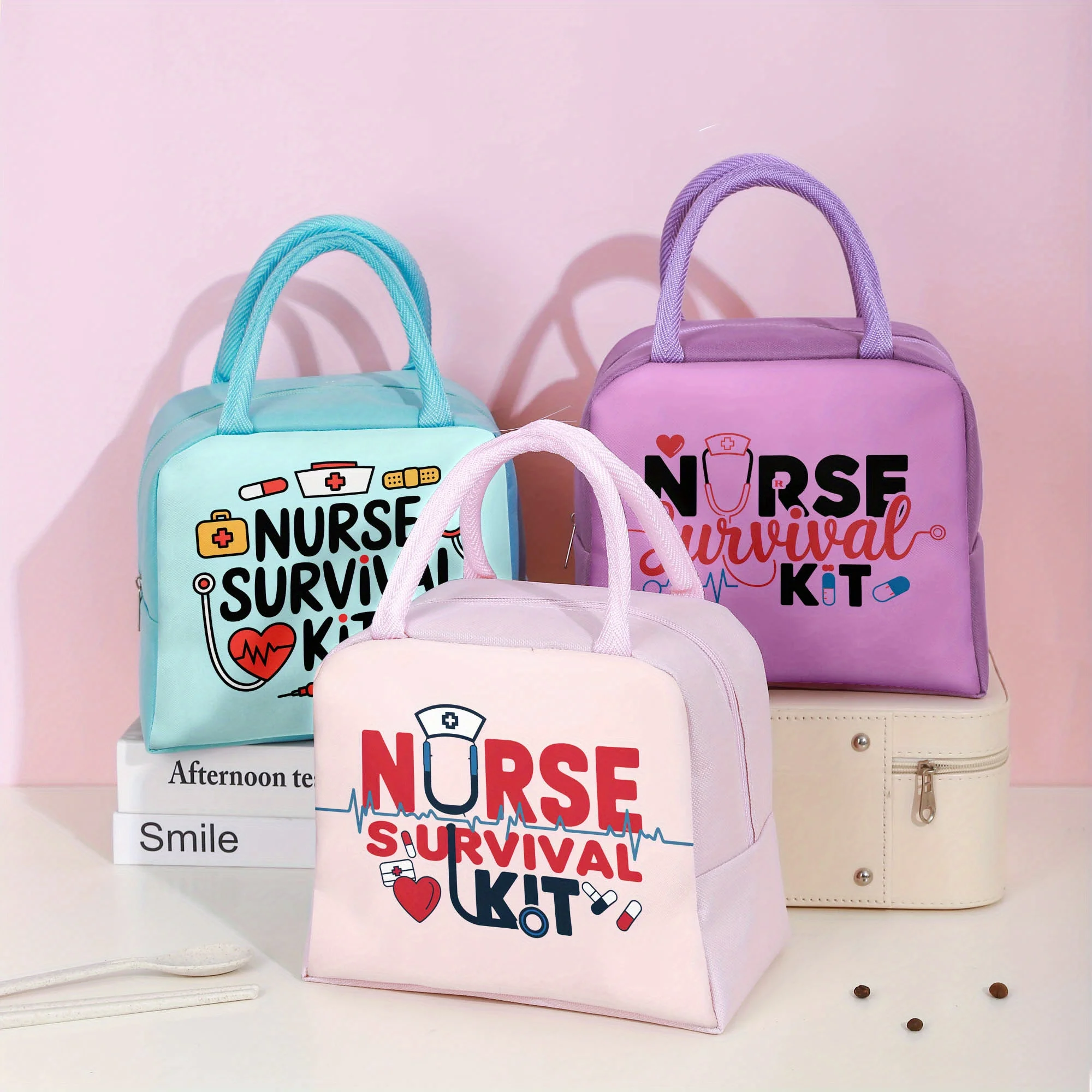 Nurse Image Theme Insulated Lunch Bag - Suitable for Students Going Back To School and Adults Going To Work and Daily Use