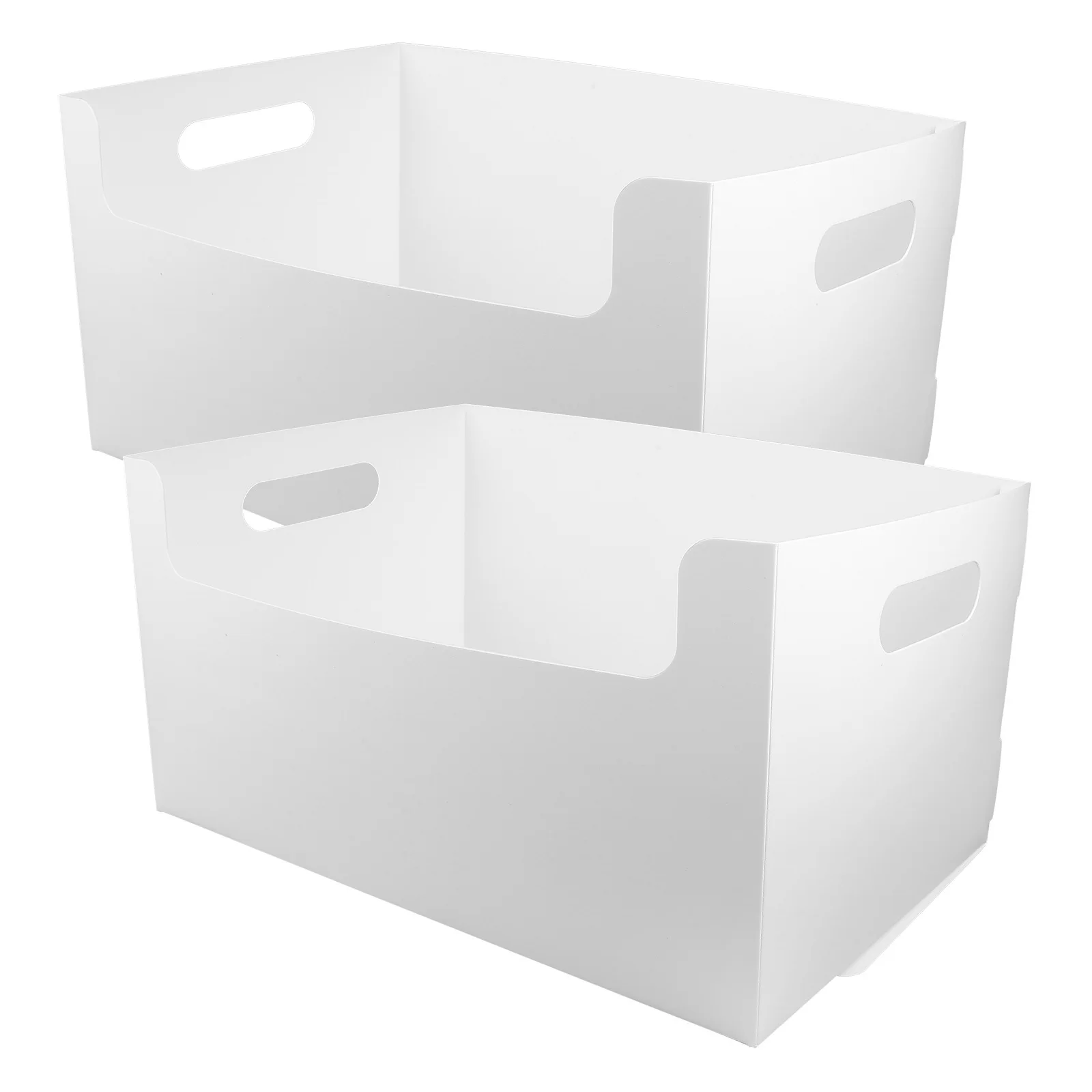 

2pcs Sundries Storage Box Abs Material Dual Handles Desktop Organizer For Office Dorm Home Practical Container Multifunctional
