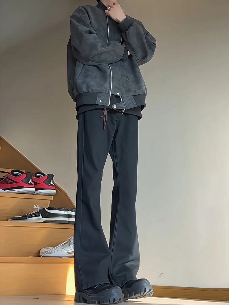 Jeans Bla Le Blade de Pierna Recta para Hombre, Cintura Alta, Efecto Alargador de Piernas, Jeans Ajustados, Jeans Anchos y Holgados, Algodón Poliéster