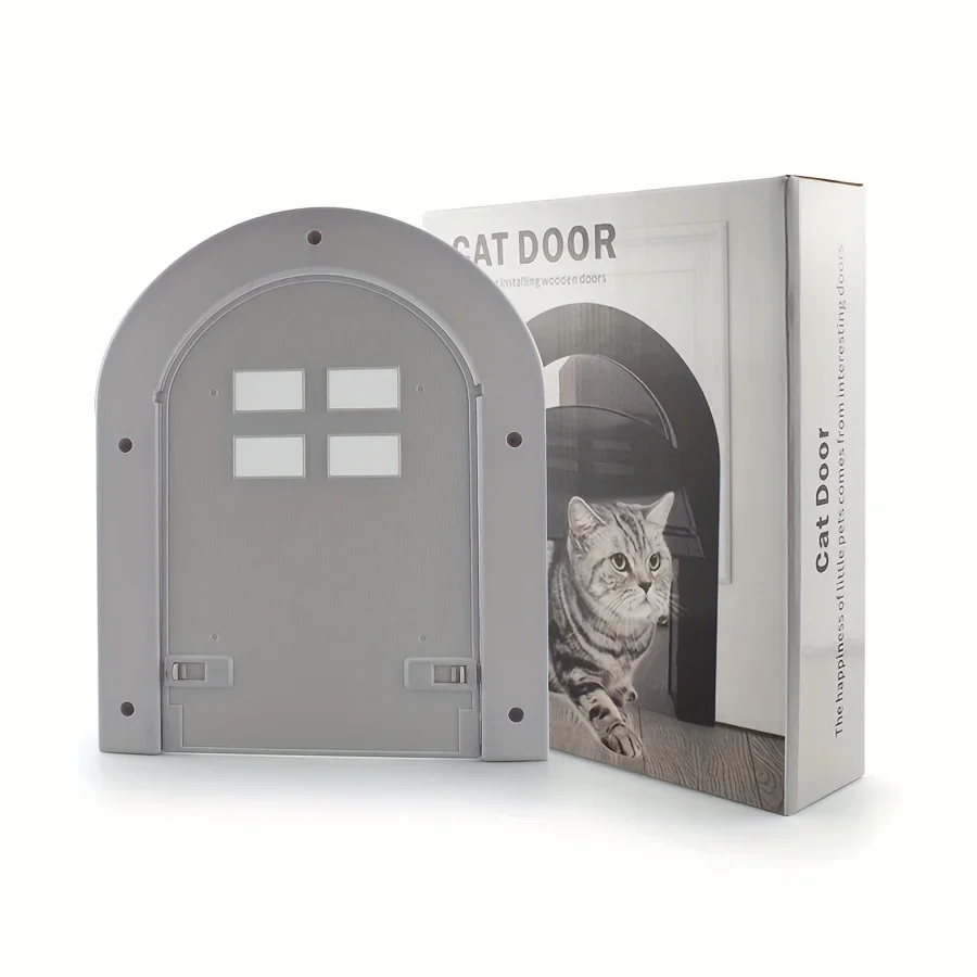 Easy-Install Cat Door For Indoor/Outdoor Use - Durable Abs, Fits Wooden Doors & Walls