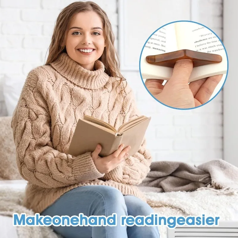 10Pcs/Set Thumb Press Book Page Support Tool Acrylic Bookmark Hands Free Reading Aid for Readers