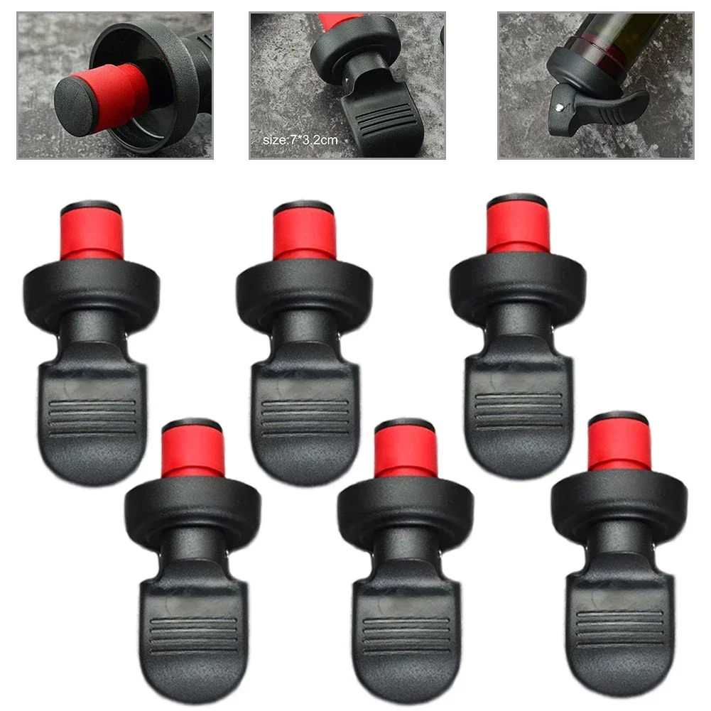 6Pcs Wine Stoppers Reusable Silicone Wine Corks Wine Bottle Stopper Beverages Beer Champagne Sealed Bottle Cap Keep Wine Fresh